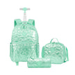 Cartable Scolaire Fille à Roulettes Brillant Étoiles – Set 3 Pièces