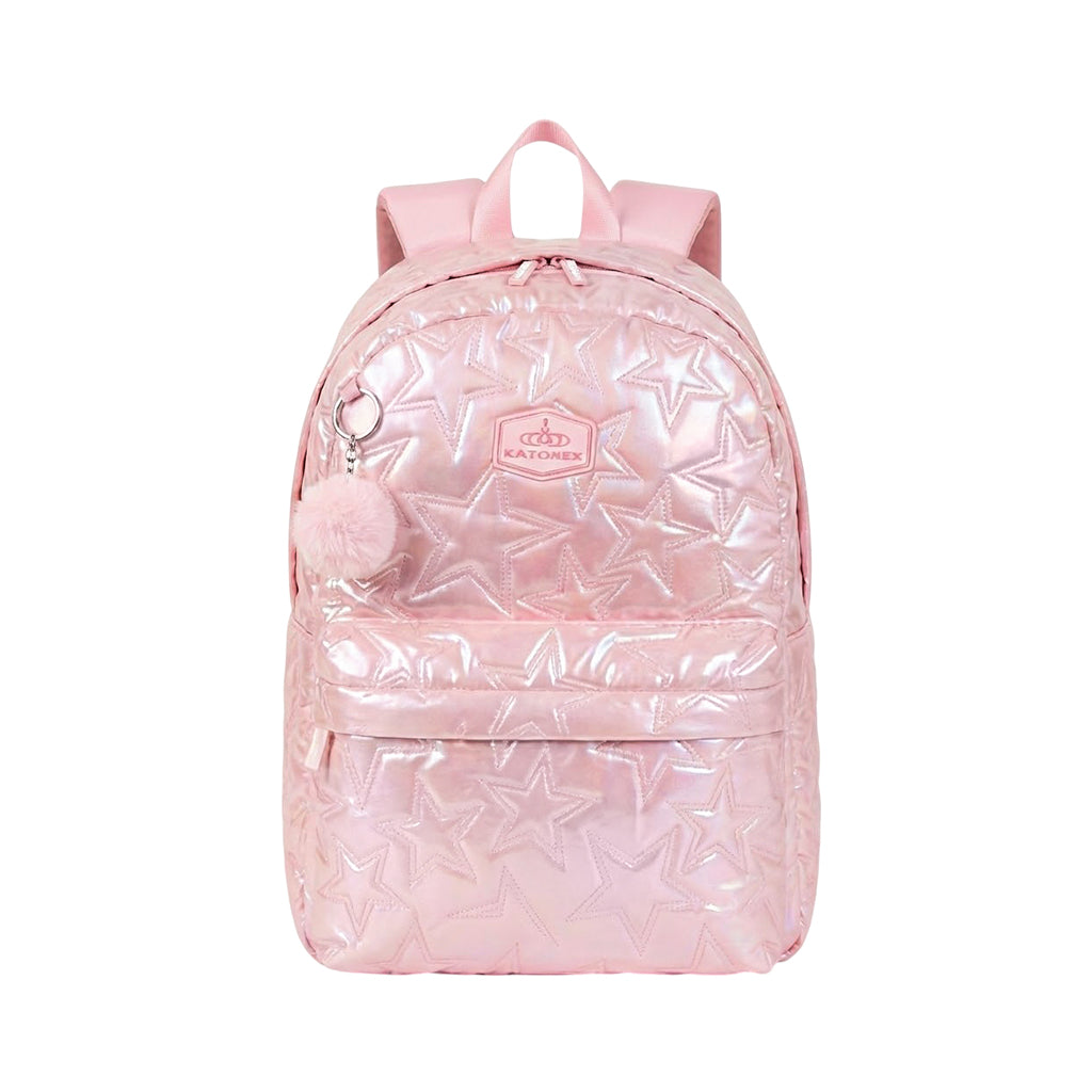 Sac à Dos Fille Brillant Étoiles – Effet Verni & Pompon