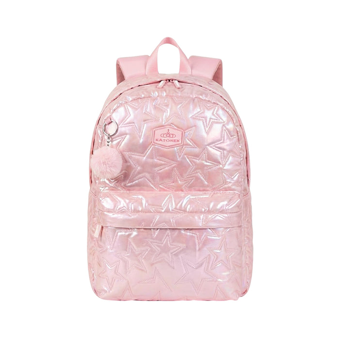 Sac à Dos Fille Brillant Étoiles – Effet Verni & Pompon