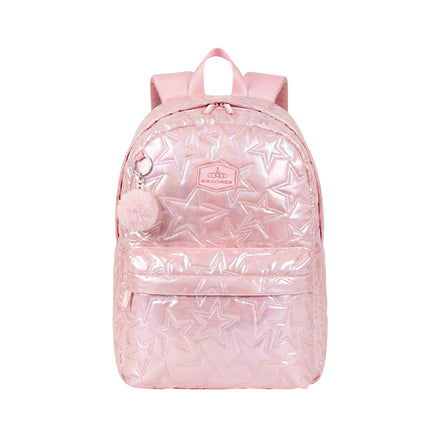Sac à Dos Fille Brillant Étoiles – Effet Verni & Pompon