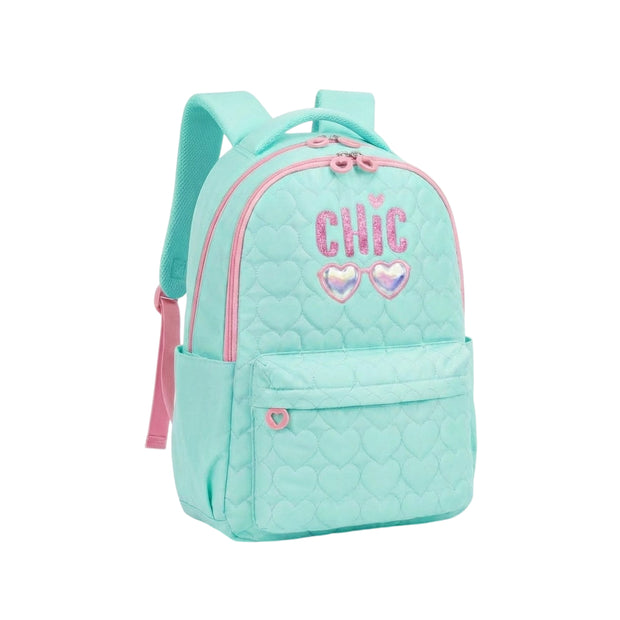 Sac à Dos Fille CHIC Matelassé Cœurs – Cartable Léger École Primaire