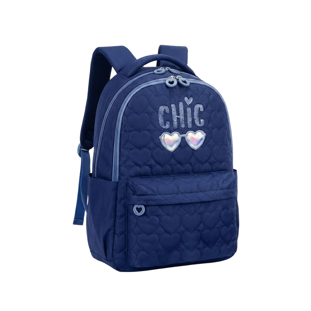 Sac à Dos Fille CHIC Matelassé Cœurs – Cartable Léger École Primaire