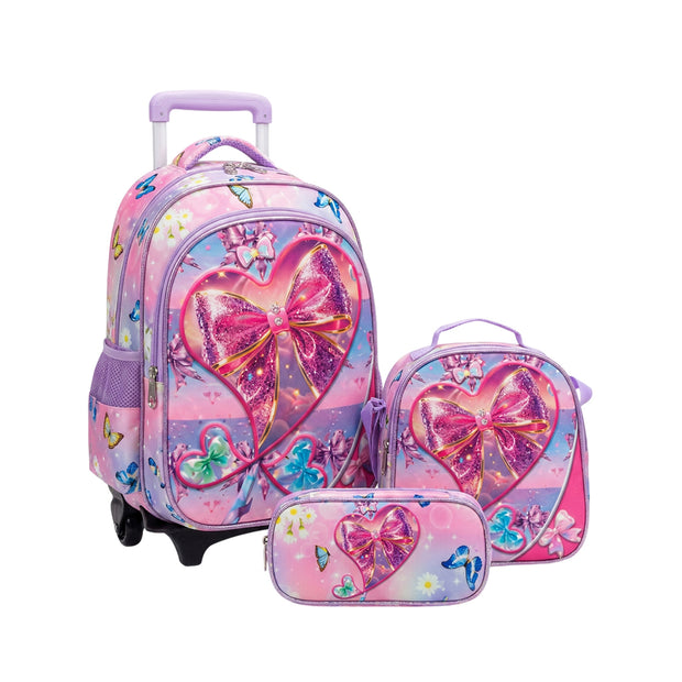 Pack Scolaire Premium 3 Pièces – Sac à Dos à Roulettes Trolley