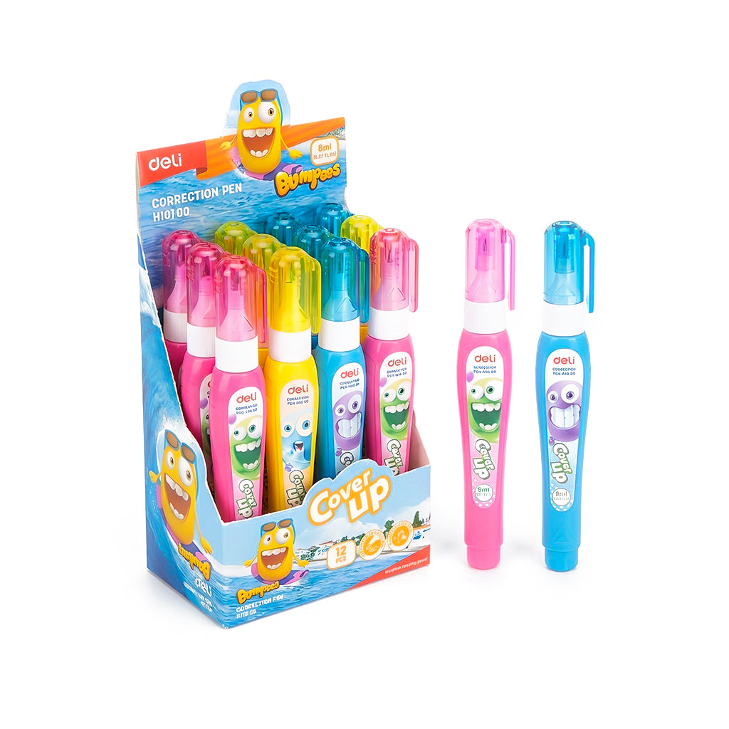 Stylo Correcteur Scolaire DELI H10100 – Pointe en Métal, Cover Up « Bumpees » 8 ml