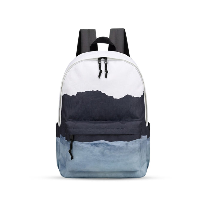 Sac à Dos Moderne Blanc & Bleu Dégradé – Léger et Pratique