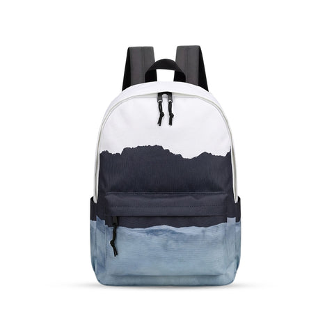 Sac à Dos Moderne Blanc & Bleu Dégradé – Léger et Pratique