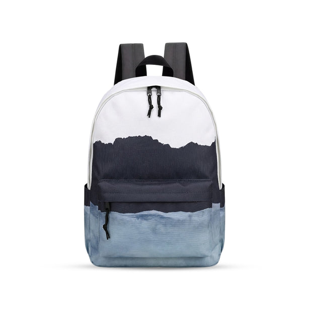 Sac à Dos Moderne Blanc & Bleu Dégradé – Léger et Pratique