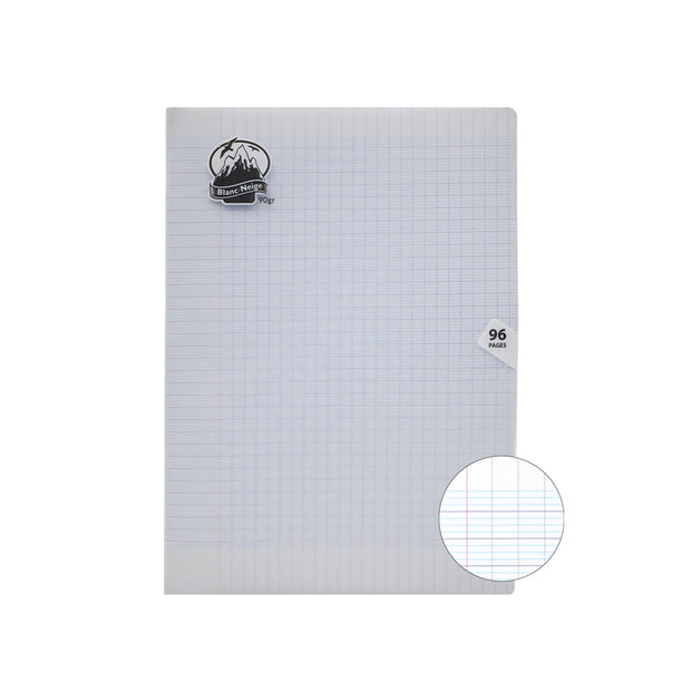 Cahier grands carreaux 96 pages – Couverture transparente (90g)