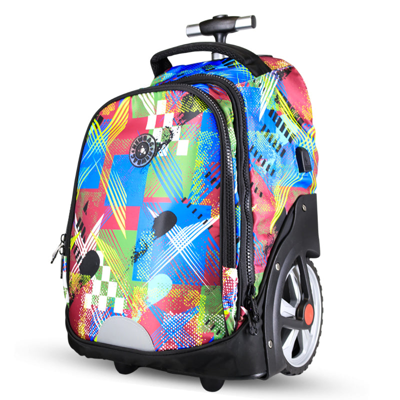 Cartable Sac à Dos à Roulettes Enfant 17’’ – Résistant et Confortable | Différentes Couleurs
