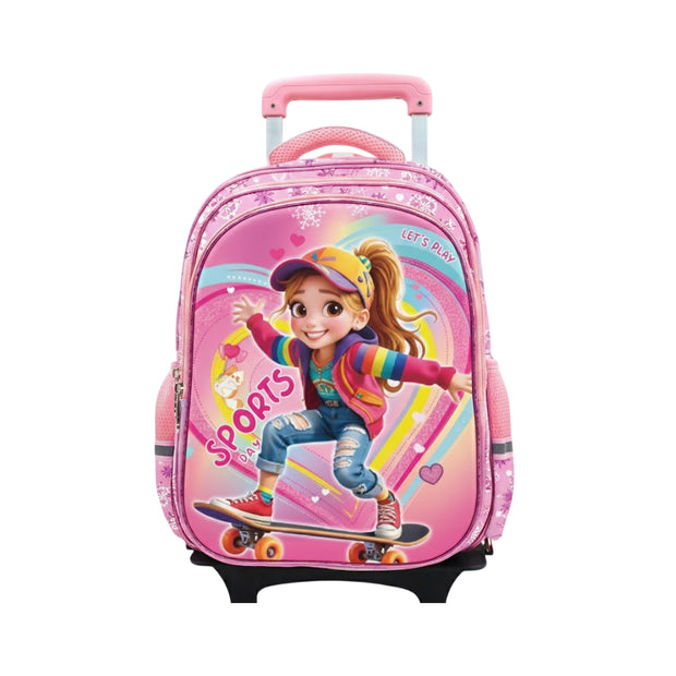 Sac à Dos à Roulettes Enfant 3D – Cartable Trolley Scolaire Premium