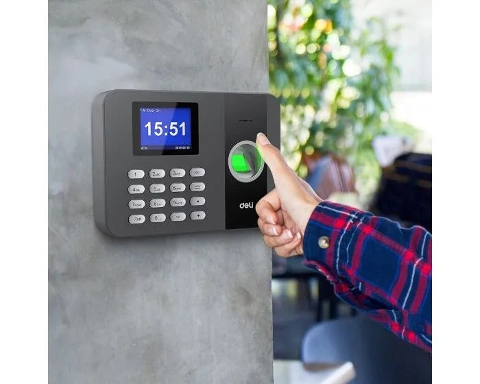 Pointeuse Biométrique Deli 3747 – Lecteur d’Empreintes Digitales